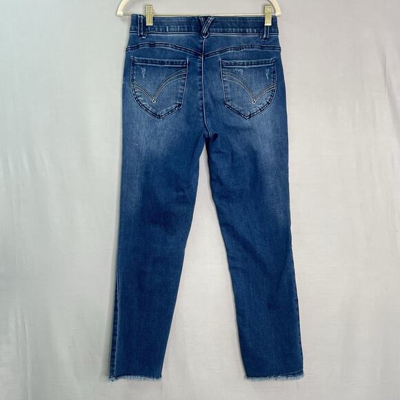 Democracy Womens Ab Technology Medium Wash Denim Raw Hem Skinny Jeans Size 6‎ - Picture 2 of 13